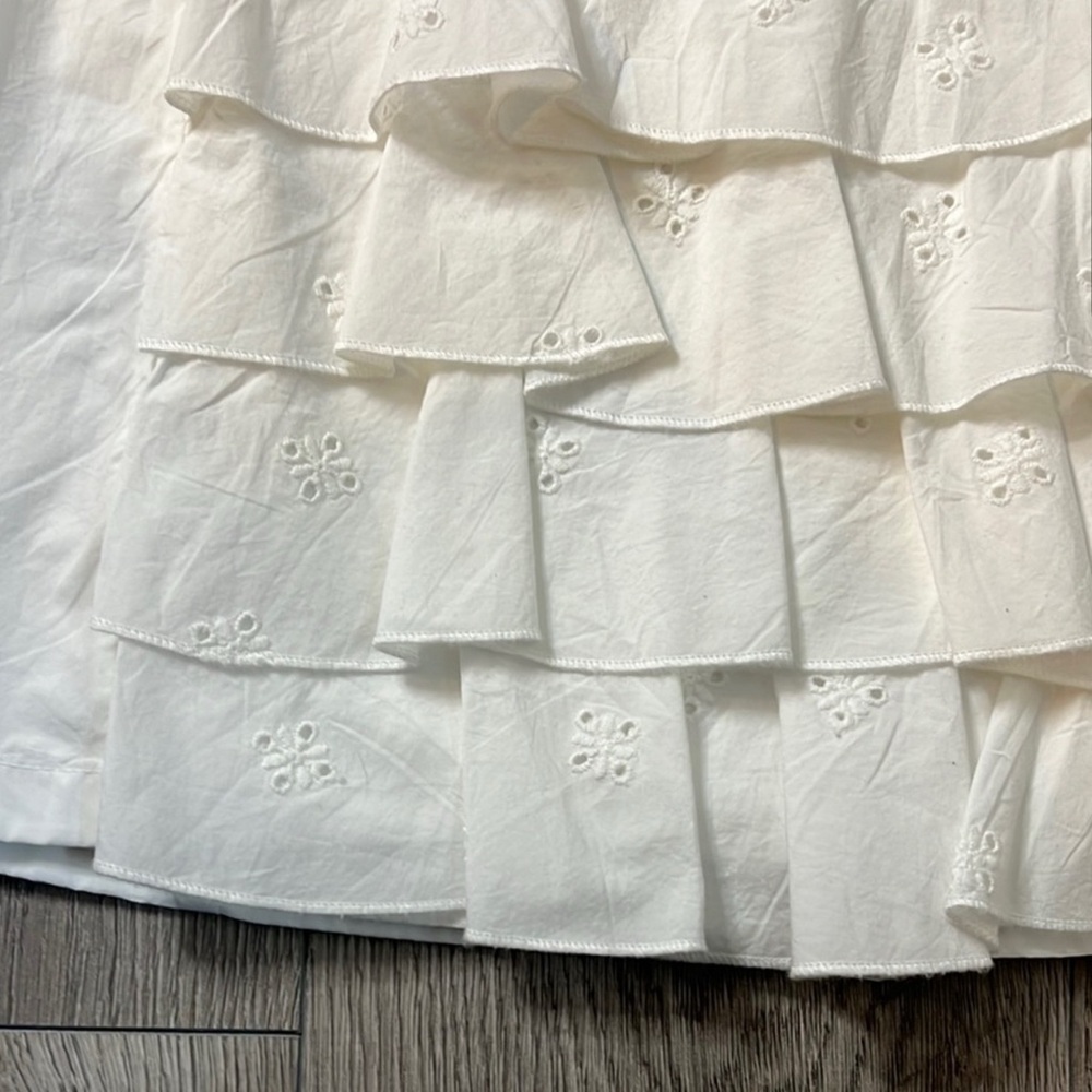 White Strapless Ruffle Dress - Picture 2 of 3